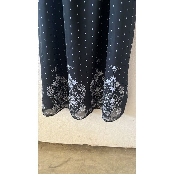 lambina black/white chiffon like spaghetti strap maxi sundress juniors sz M - Picture 3 of 7